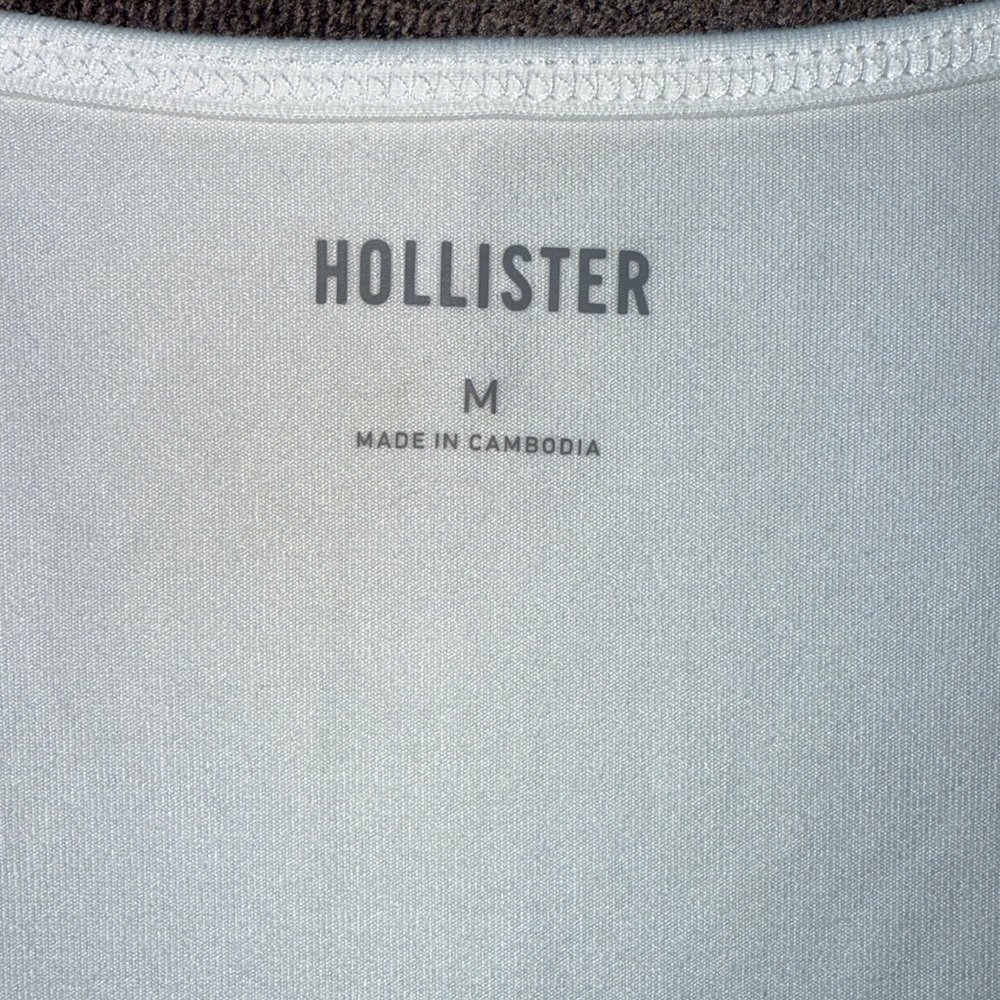 Hollister White Long Sleeve Square Neck Top Medium Casual Staple Essential - Picture 3 of 12